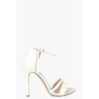 strappy two part heels white