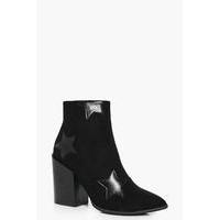 star detail ankle boot black