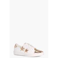 star embroidered trainer rose gold