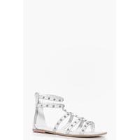 Studded Leather Gladiator - white