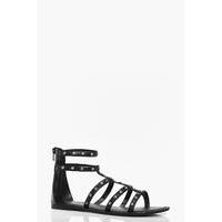 Studded Leather Gladiator - black