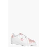 Star Detail Contrast Toe Trainer - pink