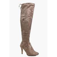 Stiletto Over The Knee Boot - taupe