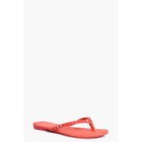 stud detail flip flop red