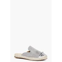 Stud Cap Mule Espadrille - grey