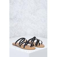 strappy faux leather sandals