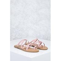 strappy faux leather sandals