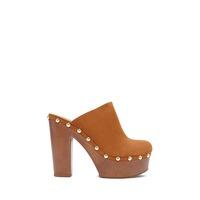 Studded Faux Suede Clogs