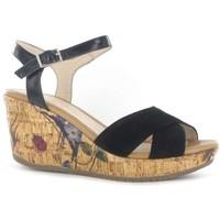 stonefly 108307 wedge sandals women black womens sandals in black