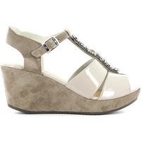 stonefly 104377 wedge sandals women taupe womens sandals in grey