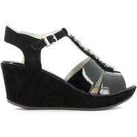 stonefly 104377 wedge sandals women black womens sandals in black