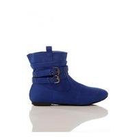 Studded Strap Ankle Boots In Blue