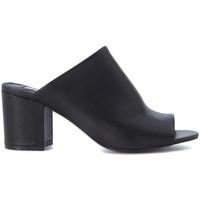 steve madden infinity black leather slipper womens sandals in black