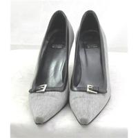 Stuart Weitzman, size 4.5 light grey textile court shoes