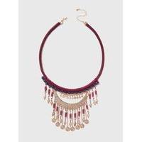 Statement Collar Necklace, Burgundy