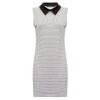 STRIPE JERSEY COLLAR SHIFT DRS