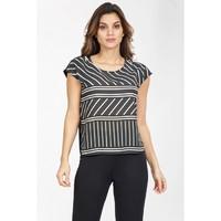 STRIPE ZIP SHOULDER TOP