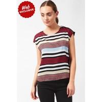 STRIPE ZIP SHOULDER TOP