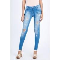 STELLA RIPPED MID RISE SKINNY JEAN