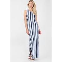 STRIPE PRINT VEST MAXI DRESS