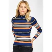 STRIPED RIBBED LONG SLEEVE JUMPER