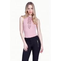 STATEMENT LATTICE SLEEVELESS BODYSUIT