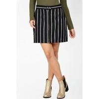 stripe stud waist mini skirt