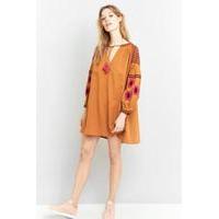 Staring at Stars Embroidered Tunic Dress, TAUPE