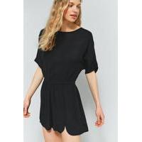 Staring At Stars Scallop Hem Dolman Sleeve Playsuit, BLACK