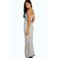 Strappy Cross Over Back Maxi Dress - grey