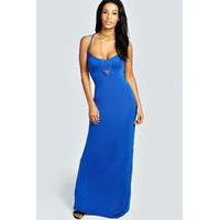 Strappy Cross Over Back Maxi Dress - cobalt