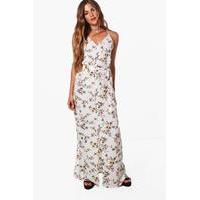 Strappy Tie Waist Woven Maxi Dress - white