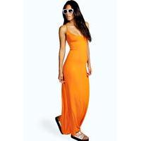 Strappy Cross Over Back Maxi Dress - coral