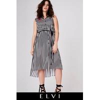 Stripe Sleevless Shirt Dress