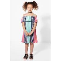 Striped Tassle Trim Sun Dress - multi