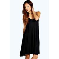 strappy swing dress black