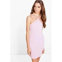 Strappy Racer Ribbed Bodycon Dress - lilac