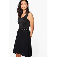 Studded Skater Dress - black