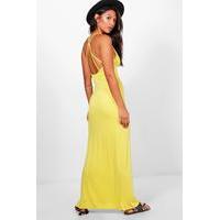 Strappy Back Maxi Dress - lemon