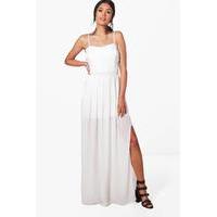 Strappy Side Maxi Dress - white