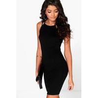 Strappy Bodycon Dress - black