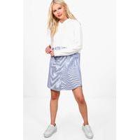 Stripe Shirt 2 In 1 Sweat Dress - white