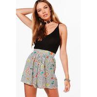 Stripe And Floral Flippy Shorts - multi
