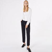 Straight Fit Crepe Trousers - Black