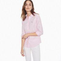 stretch oxford printed dot shirt light pink