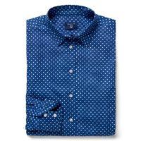 stretch broadcloth dot print shirt yale blue