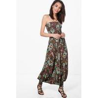 strappy printed maxi chocolate