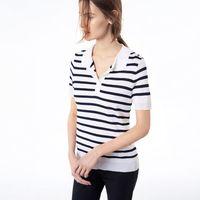 Striped Polo Top - Persian Blue