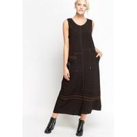 stiches contrast maxi dress