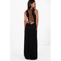 Strappy Back Maxi Dress - black